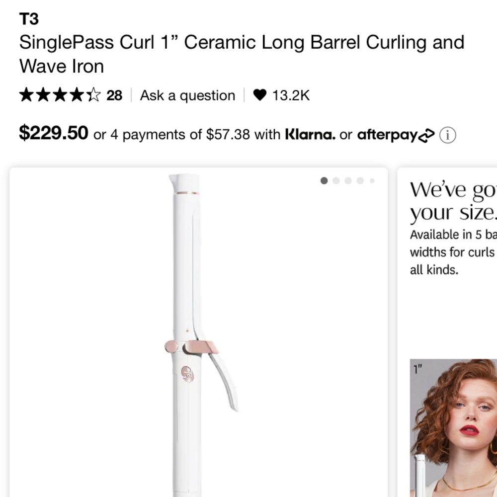 T3 SinglePass Curl 1 1/4 Ceramic Long Barrel Curling and Wave Iron 🧜‍♀️